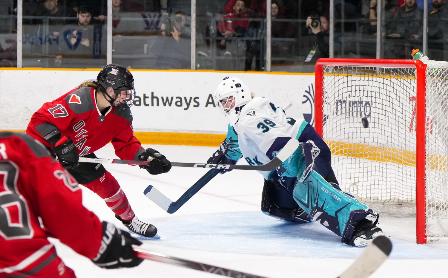 Gabbie Hughes scored her fifth of the season on Wednesday. She co-leads her team in goals with Lexie Adzija. Photo courtesy of PWHL